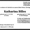 Billes Katharina 1912-1996 Todesanzeige